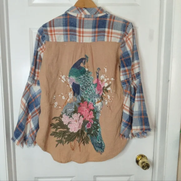 Aratta Silent Journey Embroidered Peacock Tunic Size M - Picture 3 of 10